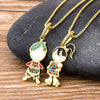 12 Styles Copper Zircon Boy Girl Love Necklaces Women Gold Color Necklaces & Pendants chain Jewelry Charm Mother's Day Gift