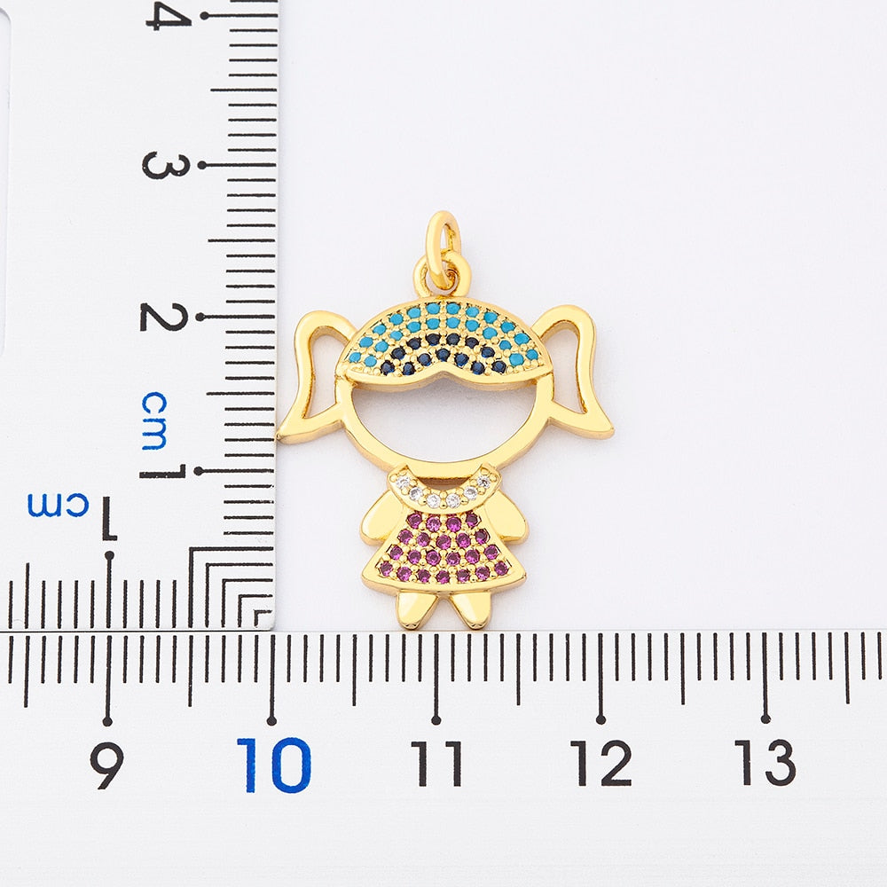 12 Styles Copper Zircon Boy Girl Love Necklaces Women Gold Color Necklaces & Pendants chain Jewelry Charm Mother's Day Gift