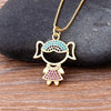 12 Styles Copper Zircon Boy Girl Love Necklaces Women Gold Color Necklaces & Pendants chain Jewelry Charm Mother's Day Gift