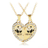 2 PCS/Set Animal Friends Friendship Couple Two Parts Pendant Necklace Gifts For Men Women BFF Jewelry