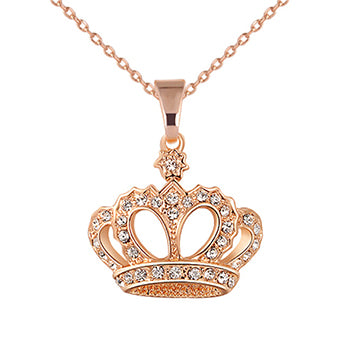 New 2020 Queen King Crown Necklace Rose Gold&Silver Color Choker Pendant Shiny Rhinestone Women Jewelry Crystal Wedding Gifts