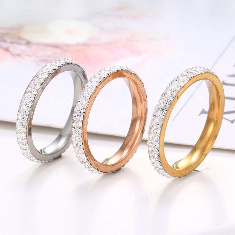 2022 Minimalist Crystal Thin Rings for Women Daily Brilliant Cubic Zircon  Versatile Girls Finger Ring Jewelry