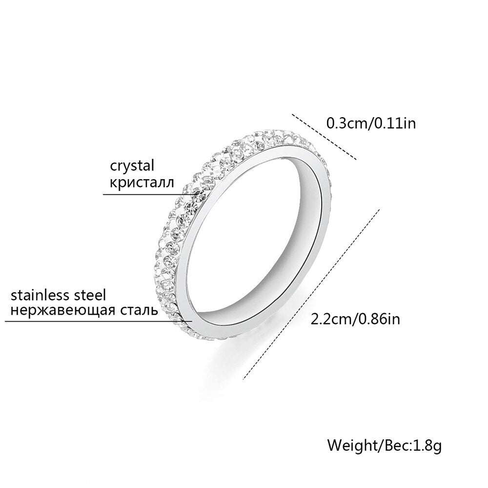 2022 Minimalist Crystal Thin Rings for Women Daily Brilliant Cubic Zircon  Versatile Girls Finger Ring Jewelry