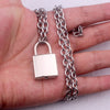 2021 stainless steel chains punk padlock necklaces for women rock hiphop key lock necklace men chic gifts