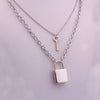 2021 stainless steel chains punk padlock necklaces for women rock hiphop key lock necklace men chic gifts
