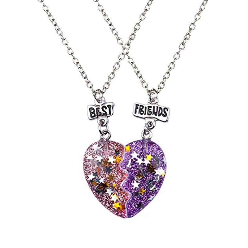 2021 Cute Colorful Raccoon Shape Pendant Chain Friends Necklace BFF Friendship Children's Jewelry Gift for Girls