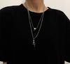 2021 Multilayer Hip Hop Long Chain Necklace For Women Men Jewelry Gifts Key Cross Pendant Necklace Accessories