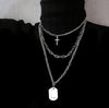2021 Multilayer Hip Hop Long Chain Necklace For Women Men Jewelry Gifts Key Cross Pendant Necklace Accessories