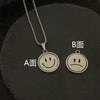 2021 Korean Rotating Smiley Necklace Pendant Men&Women Expression Double Sided Necklace Couple Gift Jewelry