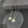 2021 Korean Rotating Smiley Necklace Pendant Men&Women Expression Double Sided Necklace Couple Gift Jewelry