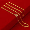24K Gold Necklace 45CM Box Chain/Water Ripple/Single Water Ripple Necklace With Chain For Woman Jewelry Gift With Chain DIY