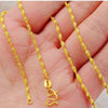 24K Gold Necklace 45CM Box Chain/Water Ripple/Single Water Ripple Necklace With Chain For Woman Jewelry Gift With Chain DIY