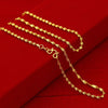 24K Gold Necklace 45CM Box Chain/Water Ripple/Single Water Ripple Necklace With Chain For Woman Jewelry Gift With Chain DIY
