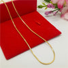 24K Gold Necklace 45CM Box Chain/Water Ripple/Single Water Ripple Necklace With Chain For Woman Jewelry Gift With Chain DIY