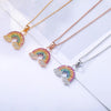 3pcs/set Jewelry Sets CZ Zircon Rainbow Pendant Necklace Hoop Earrings Cute Charms Jewelry For Women Gift