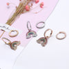 3pcs/set Jewelry Sets CZ Zircon Rainbow Pendant Necklace Hoop Earrings Cute Charms Jewelry For Women Gift