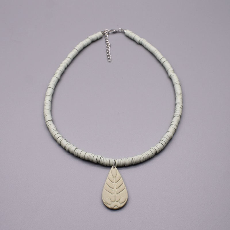 6mm Polymer Clay Necklace Beach Soft Pottery Choker Clay Pendants Necklace Colorful Collar Handmade Femme Jewelry Gifts