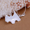 925 Sliver Dog Pendant Link Chain Or Beaded Chain Necklace Jewelry For Women&Girls Wedding EngagementBeautiful Gift