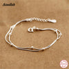 New 925 Sterling Silver Bracelets for Women One Direction Charm Bead Snake Chain Bracelet Fashion Jewelry Brand BSW441