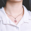 New 925 Sterling Silver Flower Necklaces & Pendants Crystal Plum Blossom Pendant Necklaces For Women Best Friend Fine Jewelry