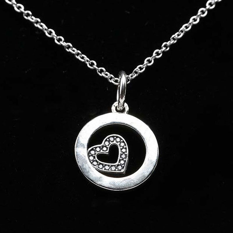 New 925 Sterling Silver Necklace Love Heart With Clear Cubic Zirconia Pendant Necklaces Women Wedding Gift Fine Jewelry