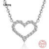 New 925 Sterling Silver Necklace Luxury Heart Pendant AAA Zircons For Women Charm Jewelry