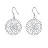 925 Sterling Silver Pretty Carved five-pointed star Earrings for Women  wedding Party Jewelry Gifts