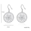 925 Sterling Silver Pretty Carved five-pointed star Earrings for Women  wedding Party Jewelry Gifts