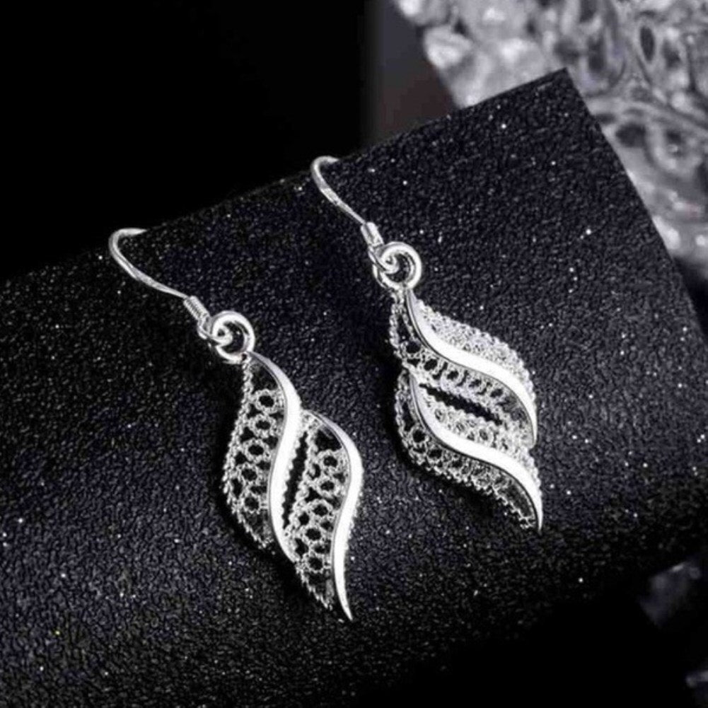 925 Sterling Silver charms Flowers leaf Earrings for Women party wedding Jewelry Christmas Gifts vintage earrings