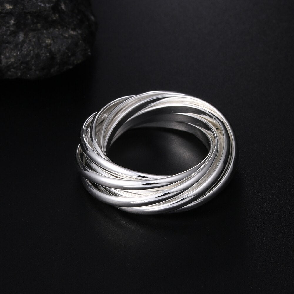 925 Sterling Silver fine Nine Circles Ring For Women Folk-Custom Wedding Party Gifts classic streetwear Jewelry