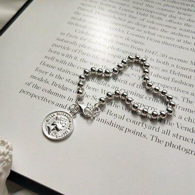New 925 sterling silver bead figure bracelets silver round bead queen figure charm bracelets for women silver 925 jewelry 2020
