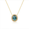 New 925 sterling silver egg-shaped powder crystal garnet topaz necklace retro style simple jewelry female. J0141