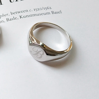 New 925 sterling silver fancy english letters B rings simple trendy design cute romantic personality rings for women jewelry