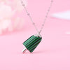 New 925 sterling silver ice cream necklace for women mosai zircon green white ice cream summer jewelry 2020 pendant necklace