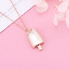 New 925 sterling silver ice cream necklace for women mosai zircon green white ice cream summer jewelry 2020 pendant necklace
