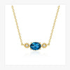New 925 sterling silver inlaid garnet blue topaz retro sun flower necklace jewelry female J0142