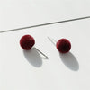 New 925 sterling silver pompon earrings fashion earrings round plush ball stud earrings for women&female nice gift