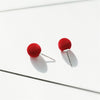 New 925 sterling silver pompon earrings fashion earrings round plush ball stud earrings for women&female nice gift