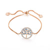Adjustable Tree of Life Bracelets Bangles For Women Cubic Zircon Charm Gold Silvery Snake Chain Female Bracelet Jewelry Gift