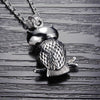 Animal Owl Pendant Necklace Men's Necklace Bohemian Crystal Inlaid Sliding Metal Necklace Pendant Accessories Party Jewelry