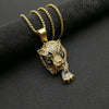 Animal Tiger Pattern Pendant Necklace Men's Necklace Crystal Inlaid Necklace Metal Sliding Pendant Accessories Party Jewelry