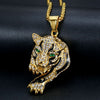 Animal Tiger Pattern Pendant Necklace Men's Necklace Crystal Inlaid Necklace Metal Sliding Pendant Accessories Party Jewelry