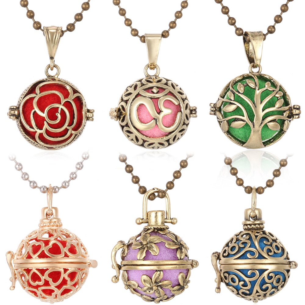 Aromatherapy Necklace Diffuser Pendant Vintage Open Lockets Perfume Aroma Diffuser Essential Oils Diffuser Pendant Necklace