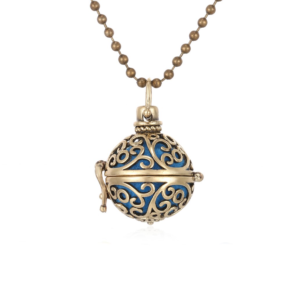 Aromatherapy Necklace Diffuser Pendant Vintage Open Lockets Perfume Aroma Diffuser Essential Oils Diffuser Pendant Necklace