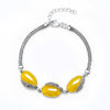 New Arrival 18-21cm 925 Sterling Silver Charm Bracelets Vintage Chalcedony/Garnet Bracelet for Women Female Fine Jewelry