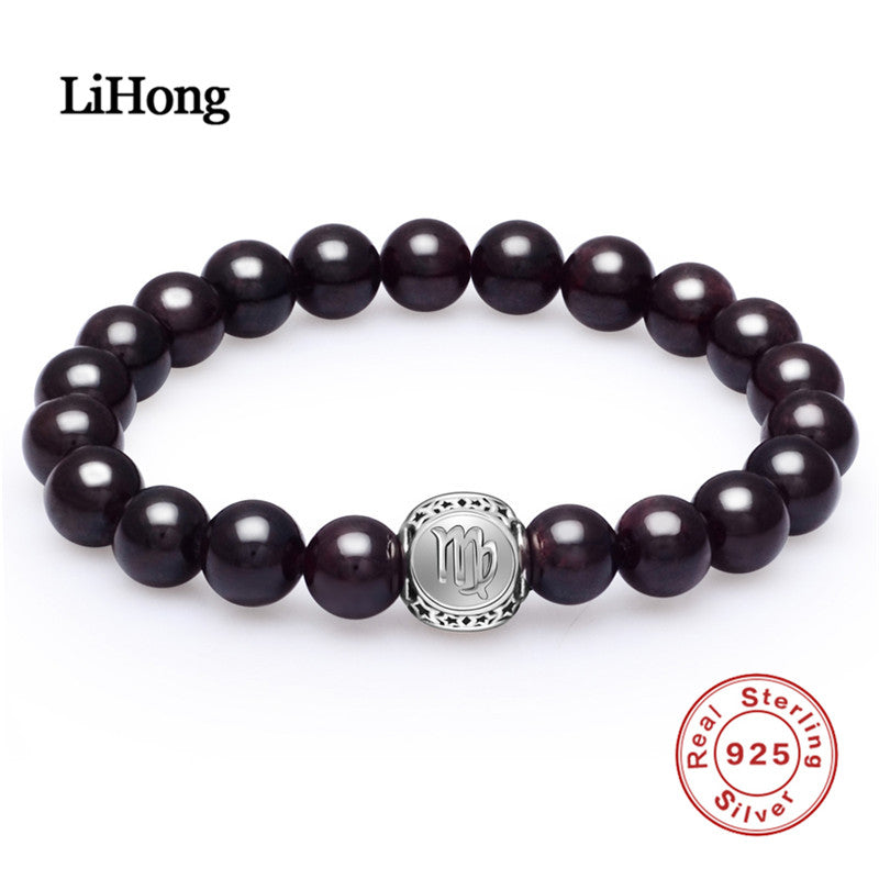 New Arrival 2020 Top 100% Sterling Silver Bracelet Women Lucky Virgo Natural Stone Bead Bracelets Fine Jewelry
