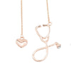 New Arrival 4 colors rose gold silver black nurse stethoscope heart necklace jewelry nursing medicine graduation gift #278534
