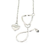 New Arrival 4 colors rose gold silver black nurse stethoscope heart necklace jewelry nursing medicine graduation gift #278534