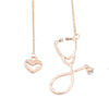 New Arrival 4 colors rose gold silver black nurse stethoscope heart necklace jewelry nursing medicine graduation gift #278534