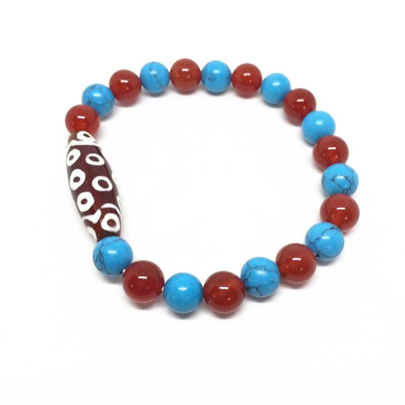 New Arrival Agate Bracelet 21 eyes Dzi Beads Amulet Red Agate Beads Tibetan Dzi Beads Bracelet Bring Lucky